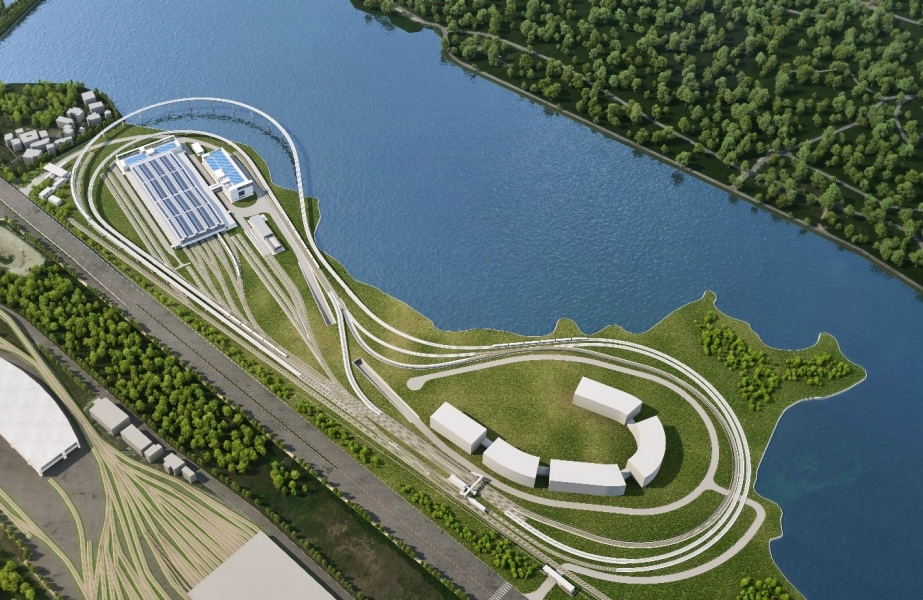 An overview render of the Singapore Integrated Train Testing Centre which would be located at Tuas. Artist Impression by Land Transport Authority (LTA) Singapore