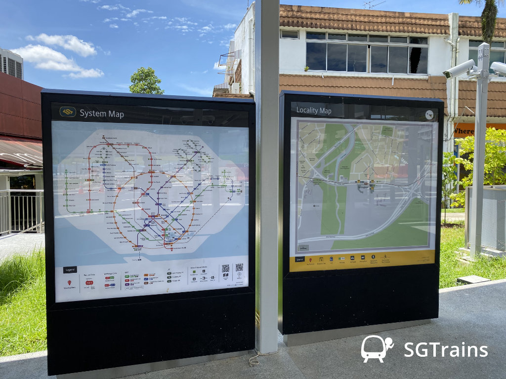 System map and locality map are up outside the station exit.