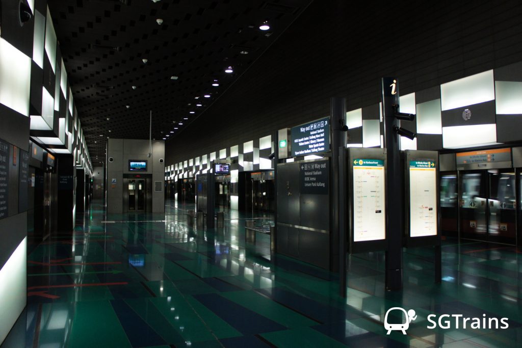 Award Winning Design of the Stadium MRT Station by WOHA Architects at the Platform Level