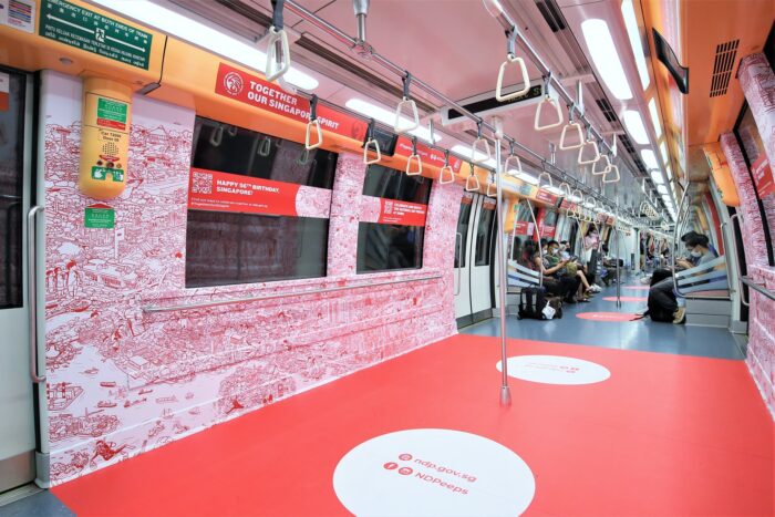 "An #NDP2021-themed train will run on each of our five MRT lines – #CCL, #DTL, #EWL, #NEL and #NSL." (Photo: LTA/Facebook)