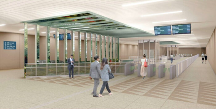 Artist Impression of Tavistock MRT station interior for the Cross Island Line. (Image: LTA)