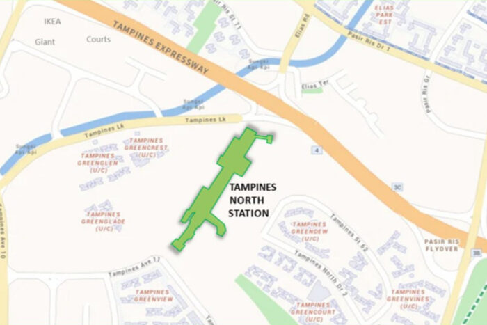 Location of Tampines North MRT station for the Cross Island Line. (Image: LTA)