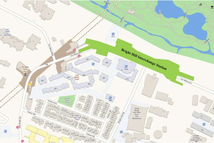 Location of Bright Hill MRT station for the Cross Island Line. (Image: LTA)