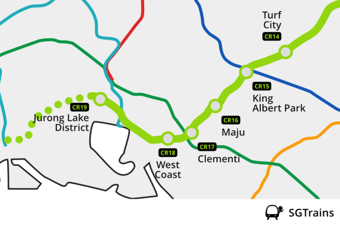 Line diagram of the Cross Island Line Phase 2 (CRL2). (Image: SGTrains Graphics)