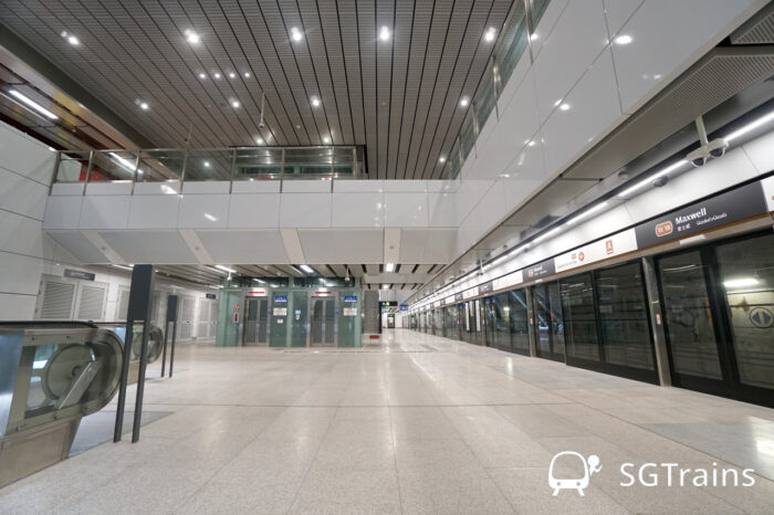 Maxwell MRT station of the Thomson-East Coast Line 3. (Photo: SGTrains)