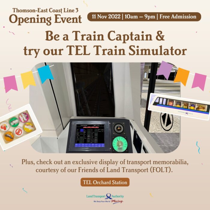 "Be a Train Captain & try our TEL Train Simulator" - TEL3 Opening Event (Image: LTA/Facebook)