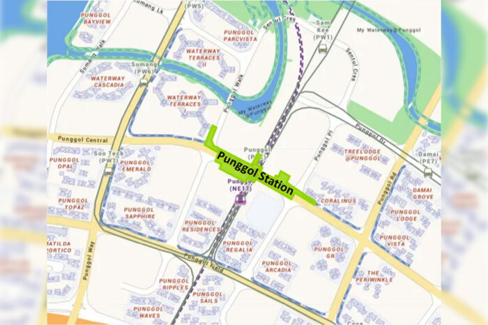 Location of Punggol MRT station for the Cross Island Line – Punggol Extension (CPe). (Image: LTA)