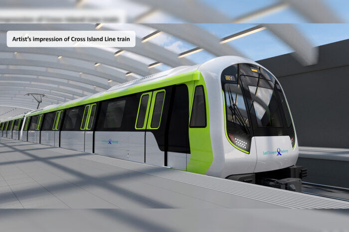 Artist's Impression of the new CR151 trains for the Cross Island Line. (Image: LTA)