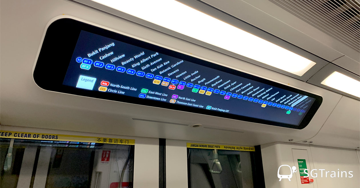 More Downtown Line Trains Have Been Upgraded With New LCD Dynamic Route Map Displays