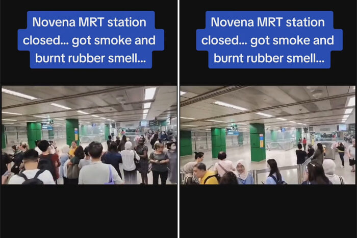 "Novena MRT station closed... got smoke and burnt rubber smell..." (Image: Screengrab from @garygaryocp/TikTok)