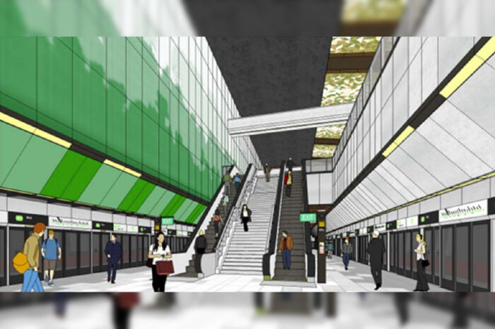 Artist's Impression of Maju MRT station platform for the Cross Island Line. (Image: LTA)