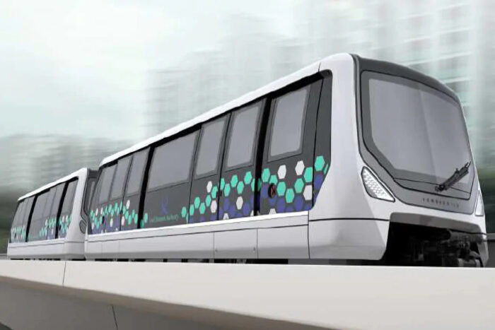 Artist’s Impression of a double-car Alstom Innovia APM 300 (C801B) train for the Bukit Panjang LRT. (Image: LTA)