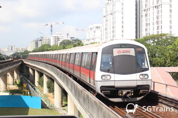A 4th-gen C151A train arriving at a train station. (Image: SGTrains File)