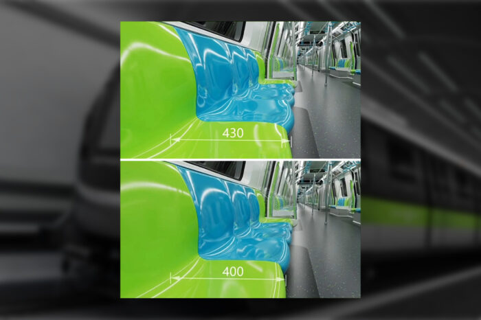 Choice of seat profile for the CR151 train. (Image: LTA)