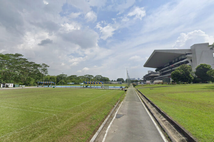 The site of the future Turf City MRT station in 2022. (Image: Screengrab from Google Earth)