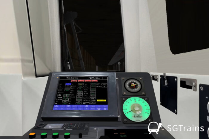 Simulated driving console of the TEL Train. (Graphic: SGTrains)