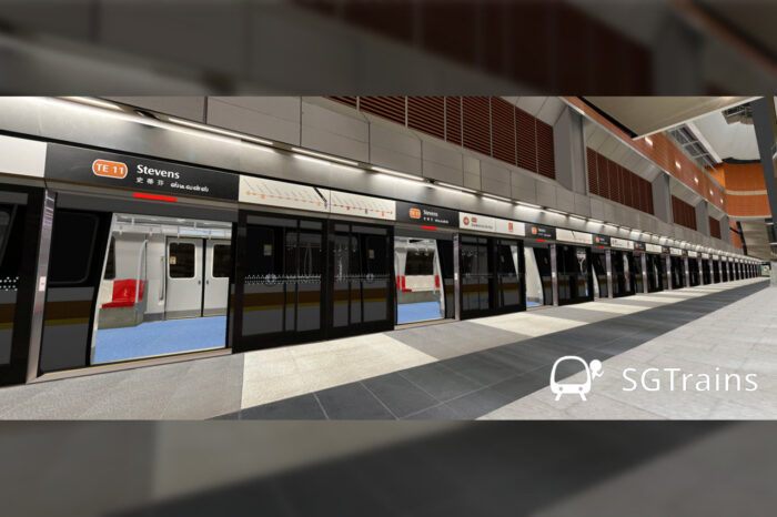 Exterior view at Stevens (TE11) station of the TEL Train Simulator. (Graphic: SGTrains)